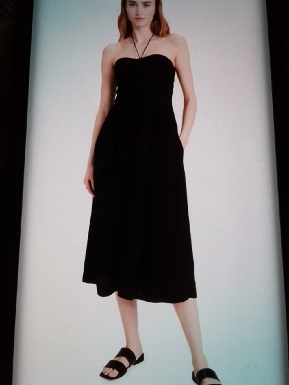 Vince Black Halter  Spaghetti-Strap Neck Maxi Dress